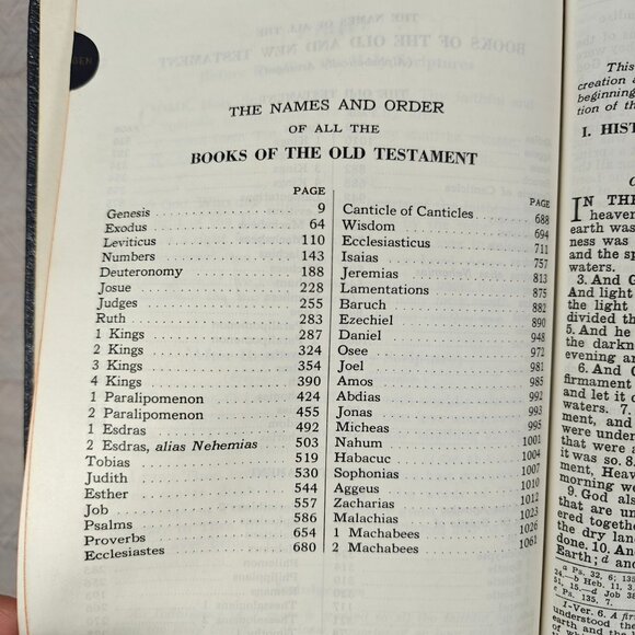 Vintage New Catholic Holy Bible Illustrated Black Leather Gold-Edged Indexed - Picture 7 of 16